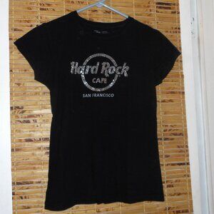 Hard Rock Cafe San Francisco *Size: M (Slim) Black Short Sleeve Glitter T-Shirt
